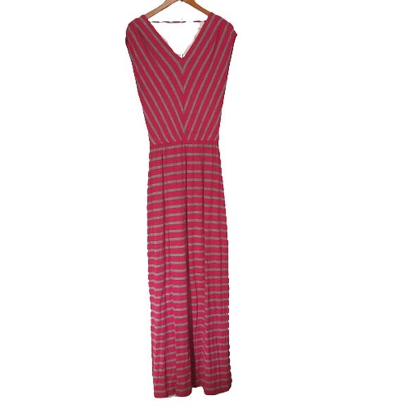 Mossimo Pink and Grey Stripe V Neck Maxi Dress - Picture 1 of 10